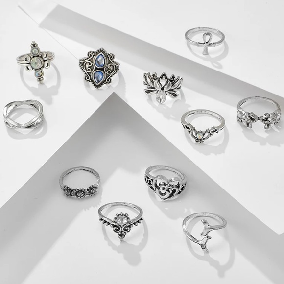 Silver Bohemian Ring Set - Picture 3 of 7